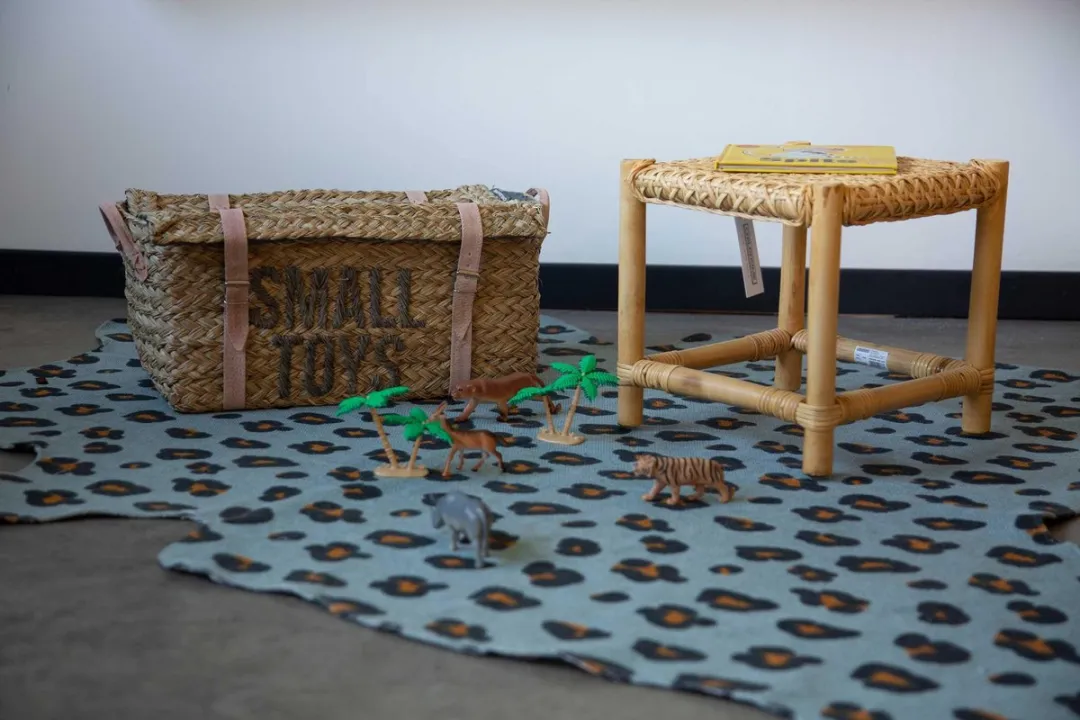 Childhome Leopard Kindertapijt 145x160cm - Blauw