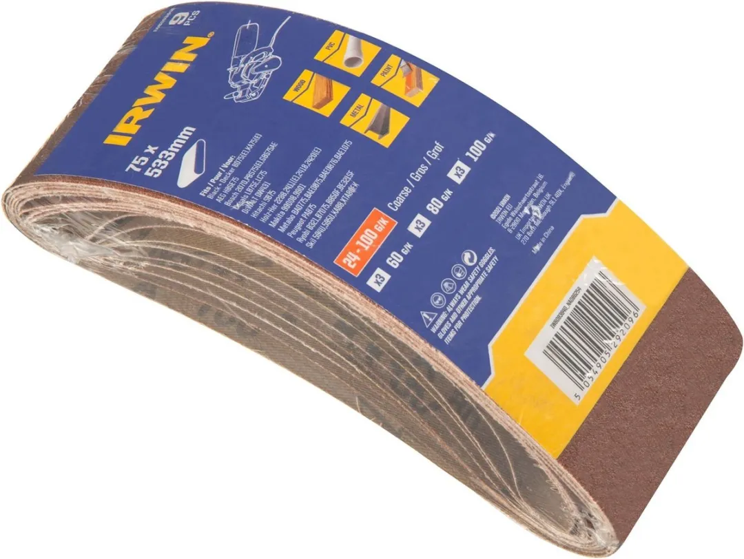 Irwin Schuurbanden Set 9 Stuks - 75x533mm K60/K80/K100