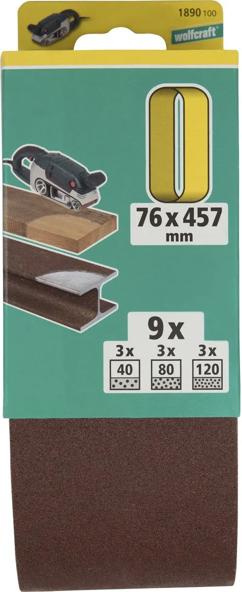 Wolfcraft Schuurbandset 9 Stuks - 1890100