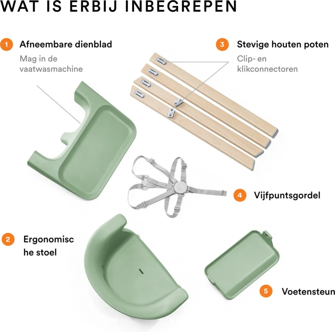 Stokke Clikk Kinderstoel Clover Green - Alles-in-één