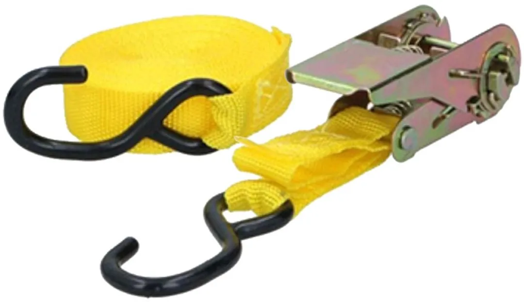 Dunlop Spanbanden met ratel 350kg - 5m - 4 Stuks - Zwart/Geel