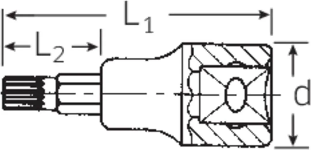 Stahlwille 54 X M 6 03060006 Veeltand Dopsleutel-bitinzet M6
