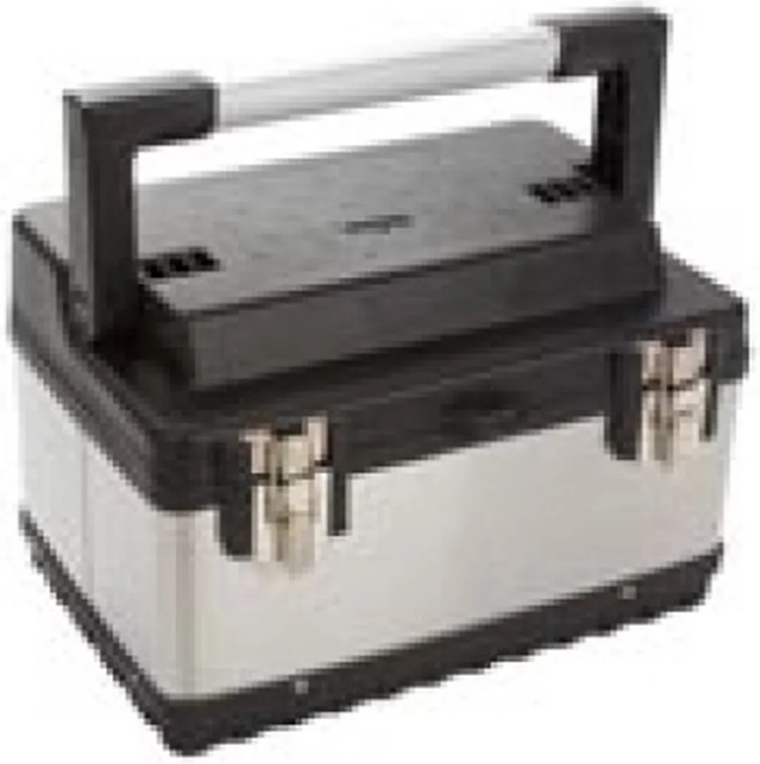 Perel Gereedschapskoffer OTBA5 RVS - 38x27x22cm - Zwart/Zilverkleurig
