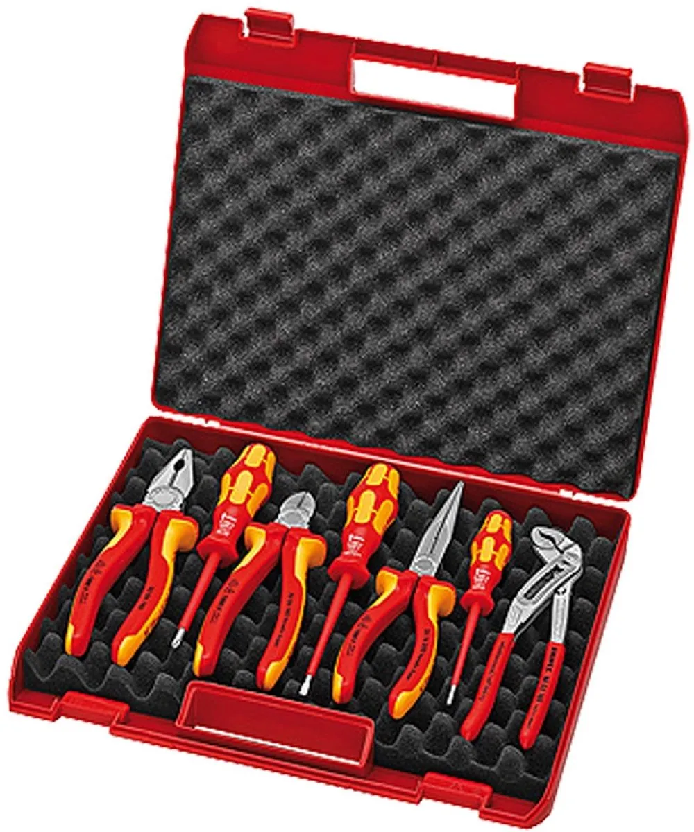 Knipex RED Electro Set 2 Gereedschapsbox - 7-delig - Zwart/Rood