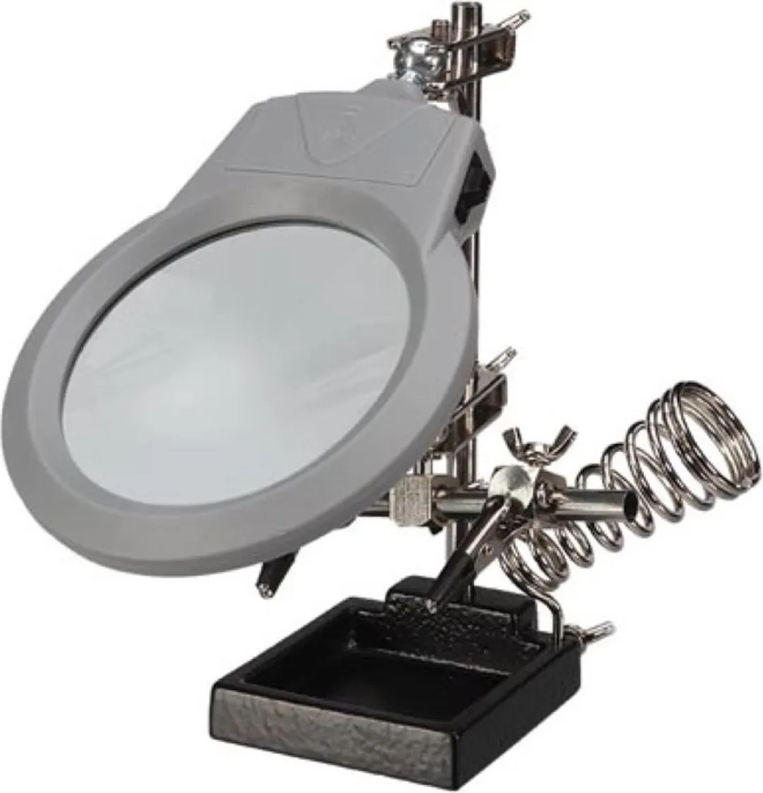 Velleman Derde Hand met Vergrootglas en LED - Grijs/Zwart