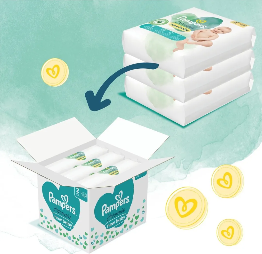 Pampers - Harmonie - Maat 2 - Mega Pack - 104 stuks - 4/8 KG