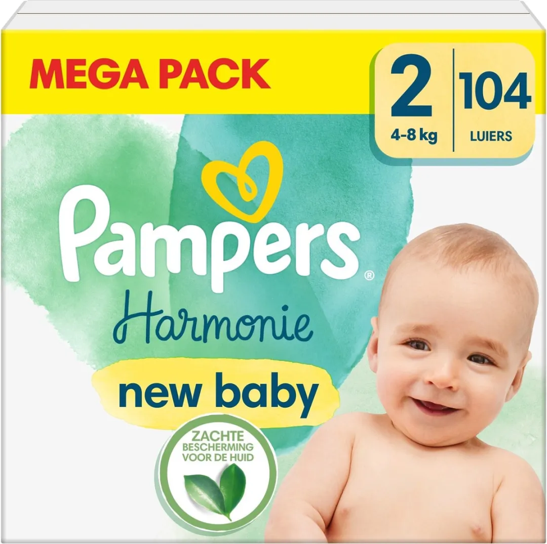 Pampers - Harmonie - Maat 2 - Mega Pack - 104 stuks - 4/8 KG