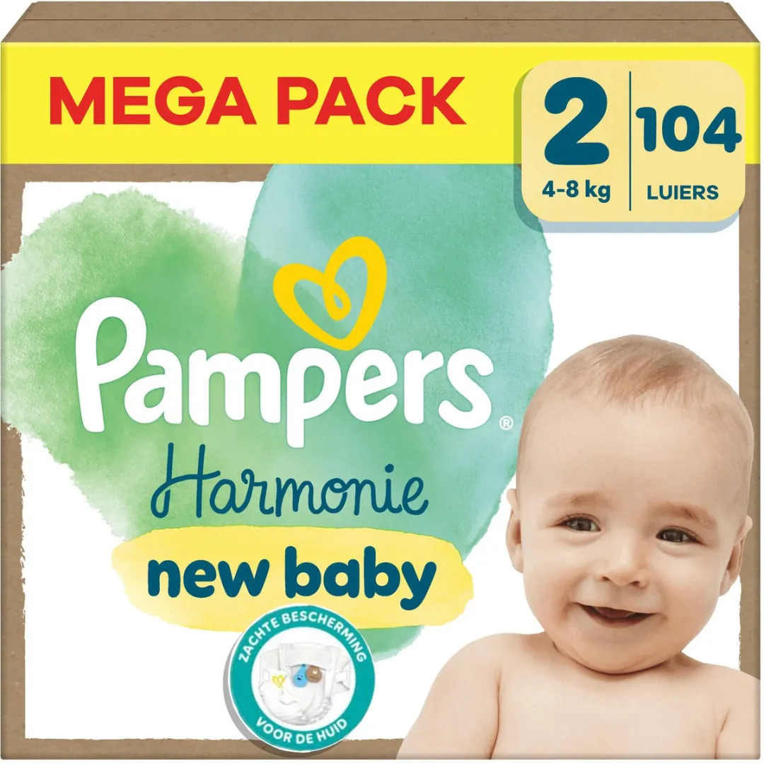 Pampers - Harmonie - Maat 2 - Mega Pack - 104 stuks - 4/8 KG