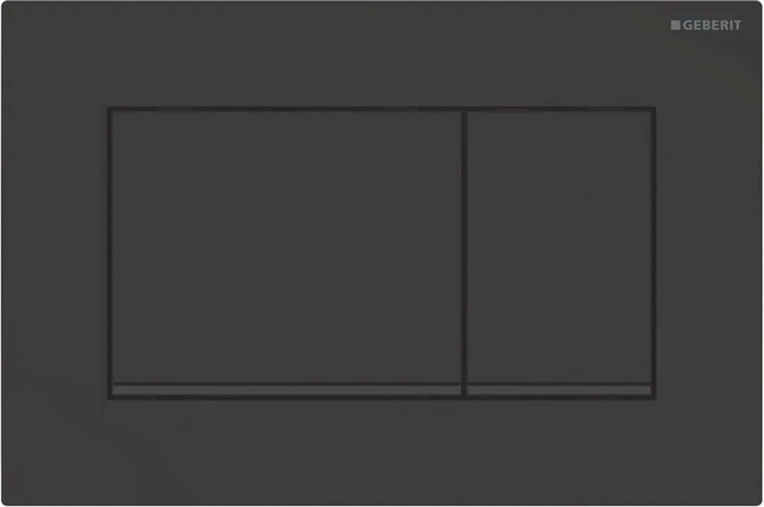 Geberit Bedieningspl. Sigma30, 2-Toets:mat Zwart, Easy-To-Clean, Zwart