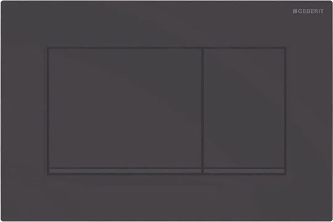 Geberit Bedieningspl. Sigma30, 2-Toets:mat Zwart, Easy-To-Clean, Zwart