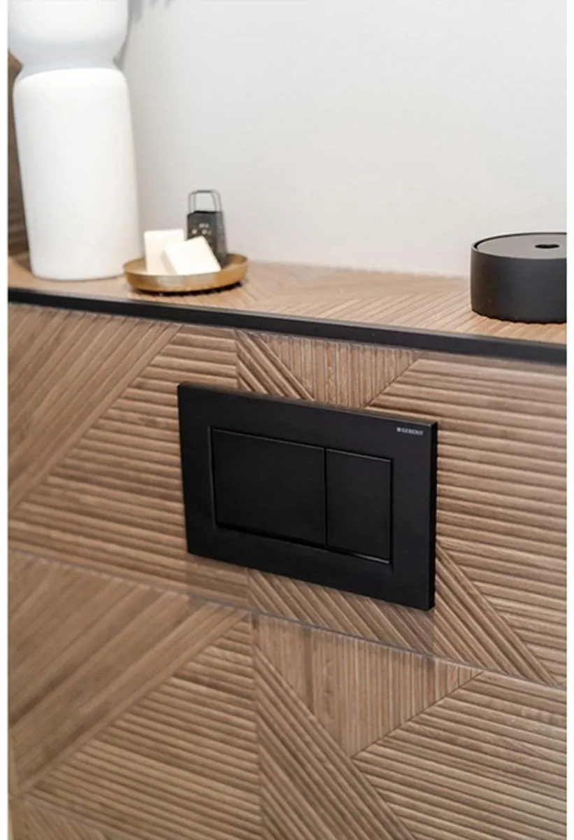 Geberit Bedieningspl. Sigma30, 2-Toets:mat Zwart, Easy-To-Clean, Zwart