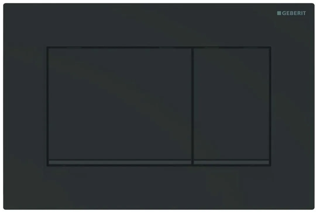 Geberit Bedieningspl. Sigma30, 2-Toets:mat Zwart, Easy-To-Clean, Zwart
