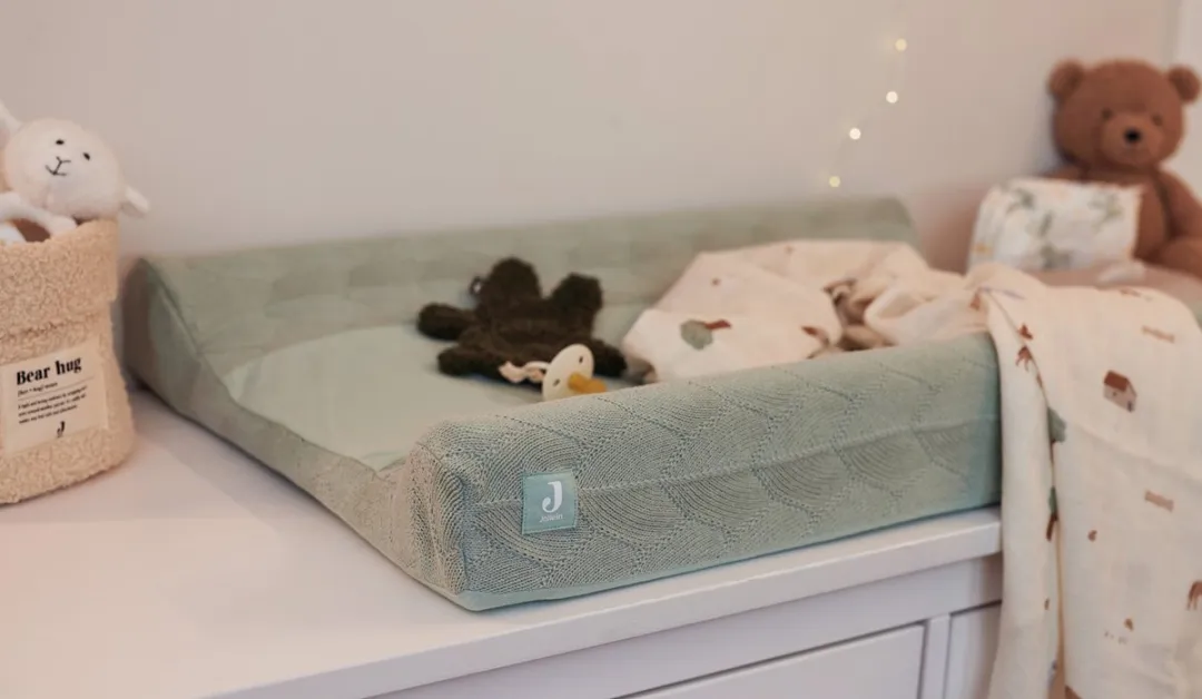 Jollein Aankleedkussenhoes 50x70cm Shell Knit Sea Foam - GOTS