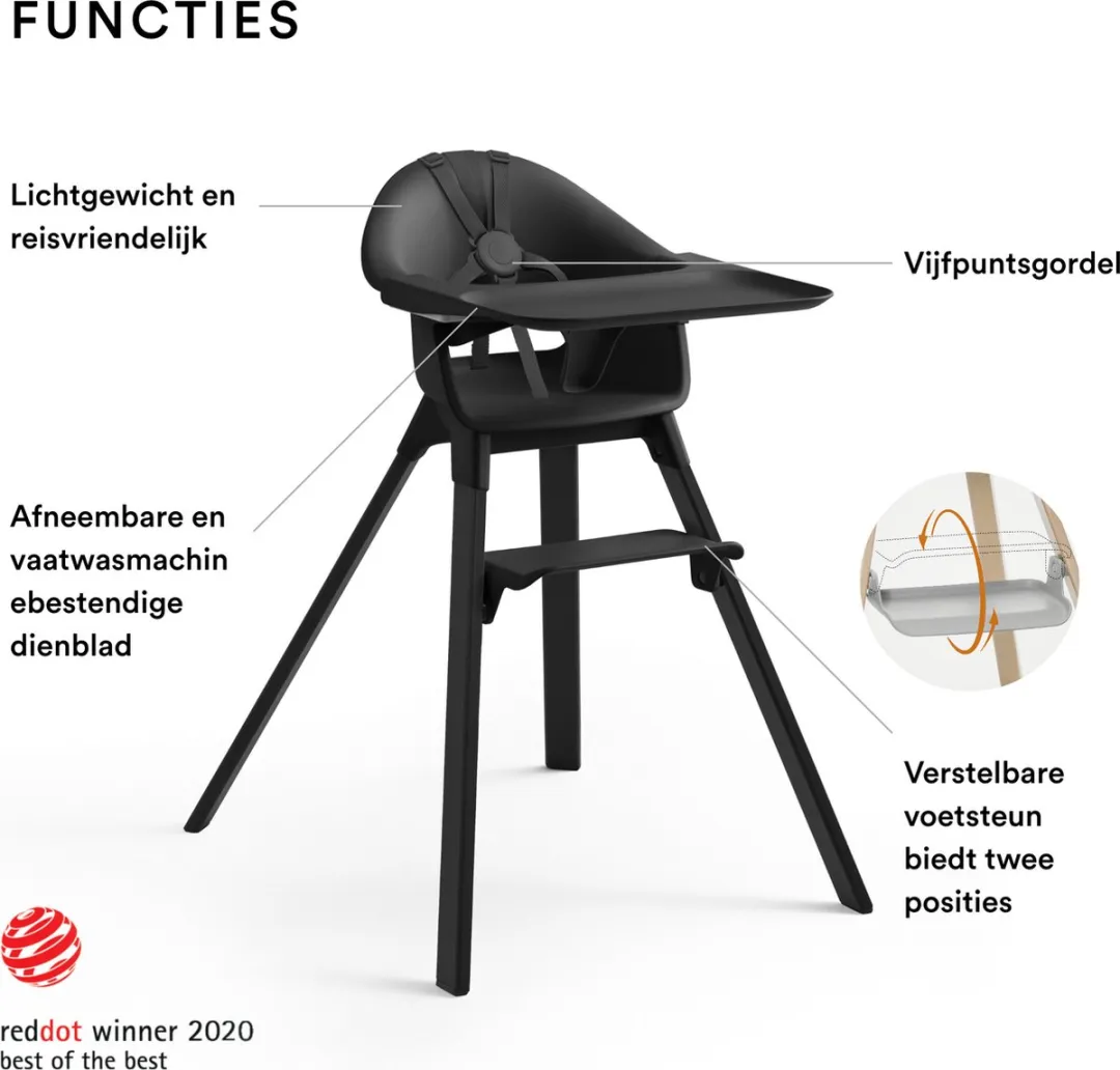 Stokke Clikk Kinderstoel - Middernacht Zwart