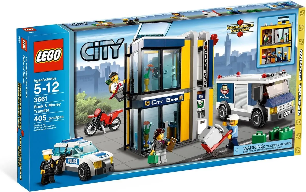 LEGO City Bank en Geldtransporter 3661 - 405 Stukken