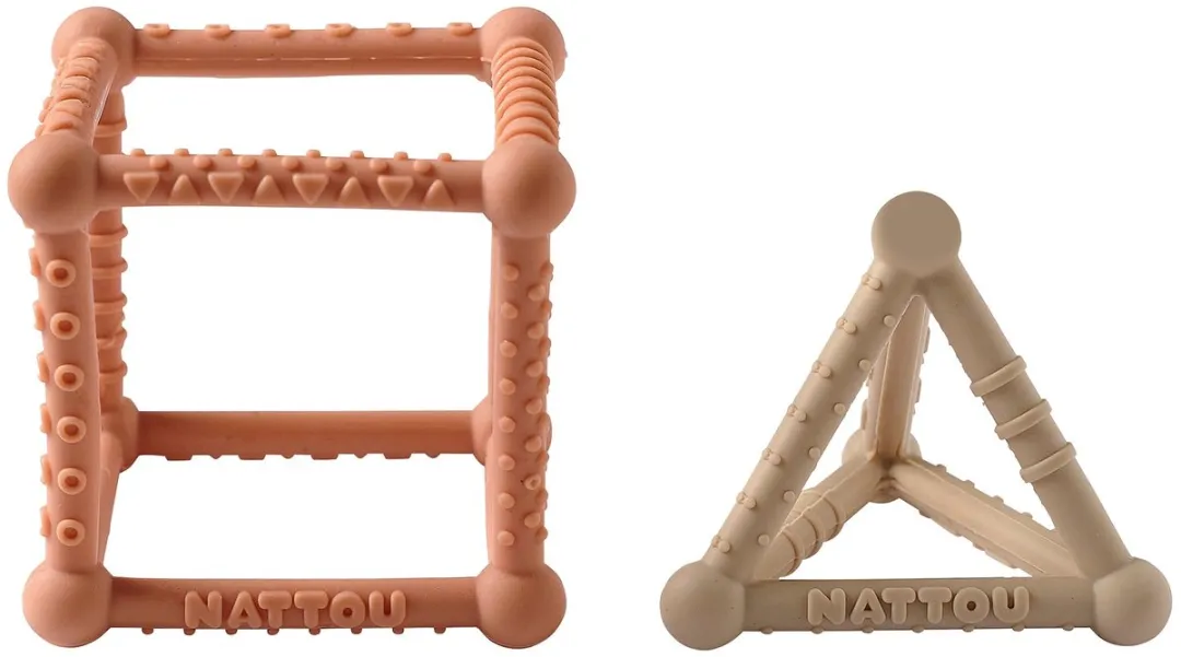 Nattou Kubus Speelgoed Silicone 10cm - Groen
