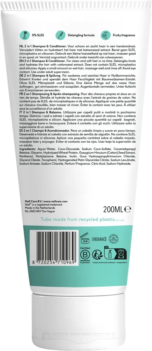Naïf 2-in-1 Shampoo & Conditioner Kinderen 200ml