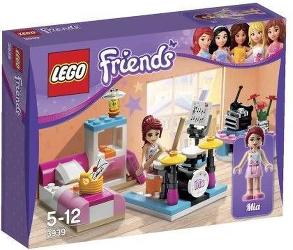 LEGO Friends Mia's Slaapkamer 3939 - 85 Stukken - Paars