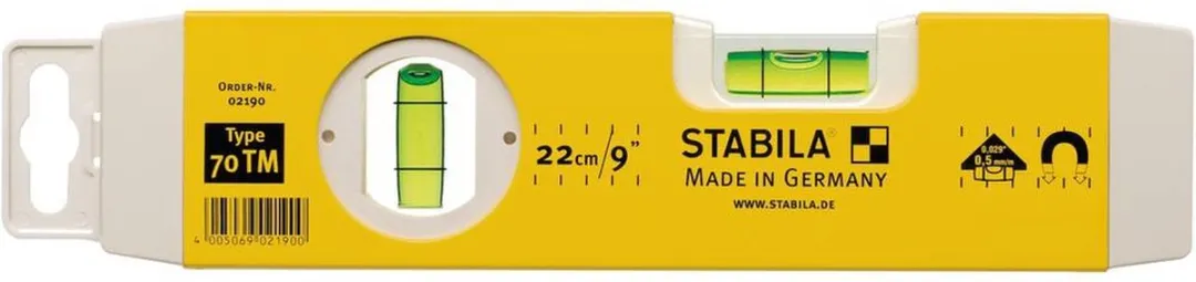 Stabila Magnetische Waterpas 70TM 25cm - 2 Libellen