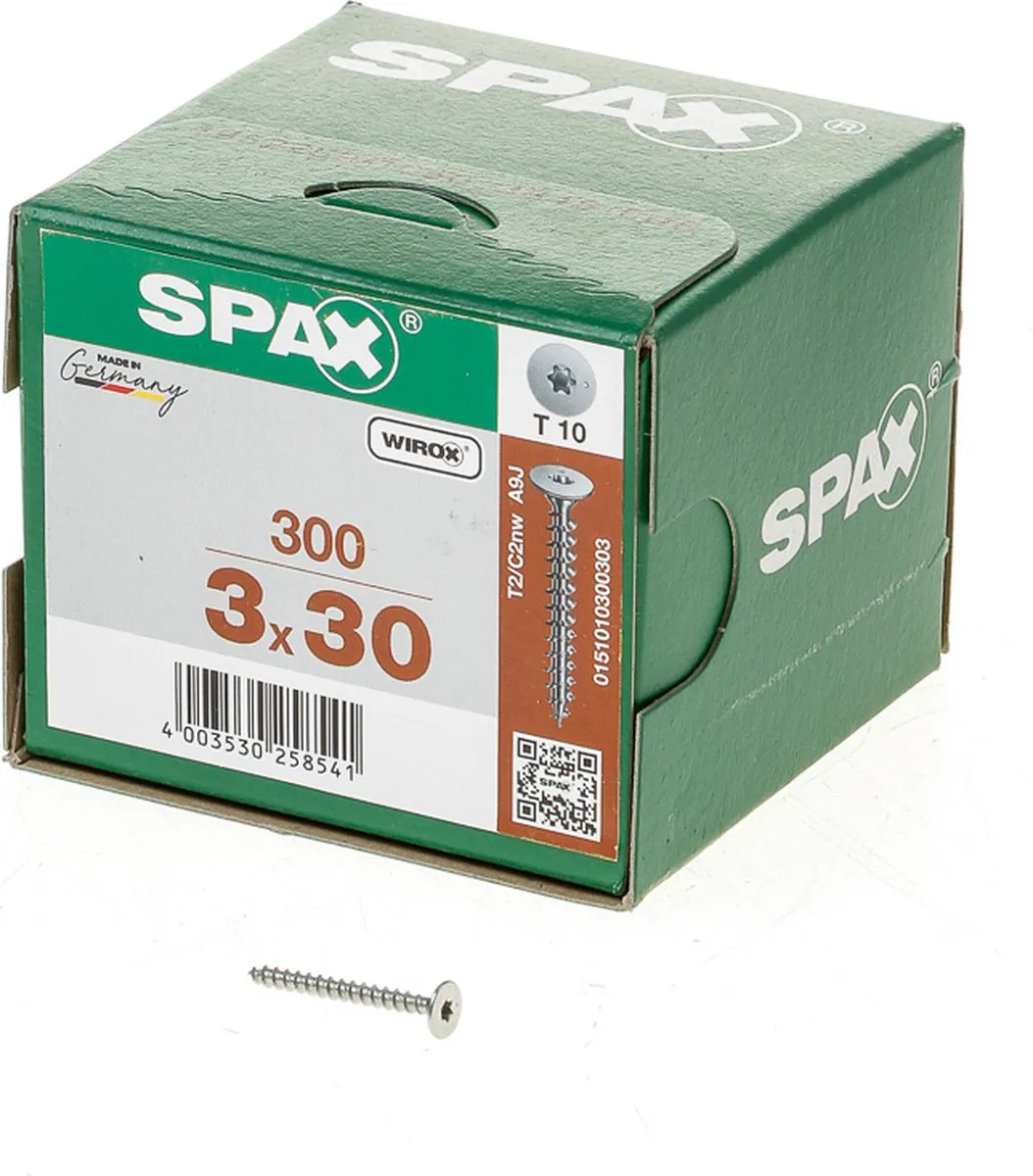 Spax Flachrückwandkopf Torx T10 Schroeven 3,0x30mm