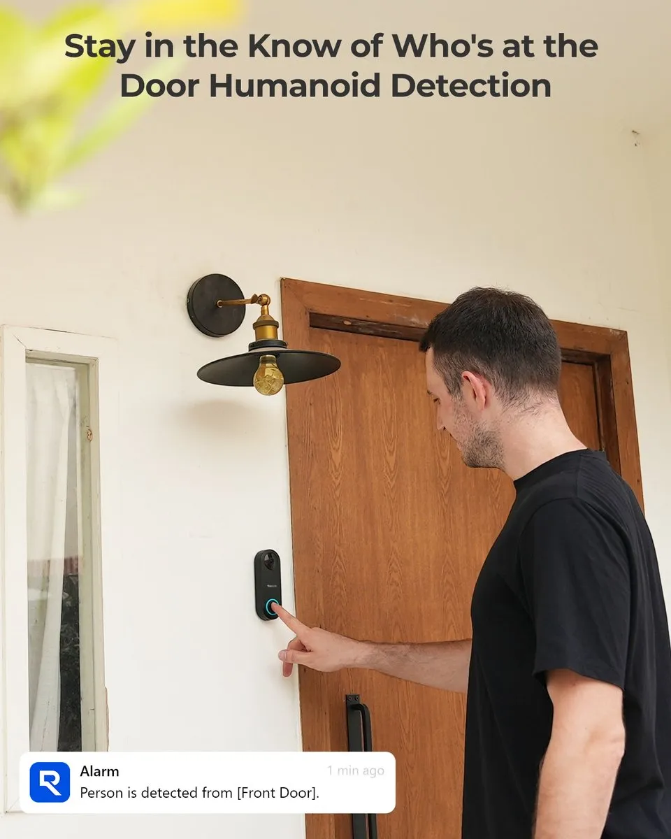 Reolink Video Doorbell POE + 2 Chimes 2K+ IP Camera - Zwart