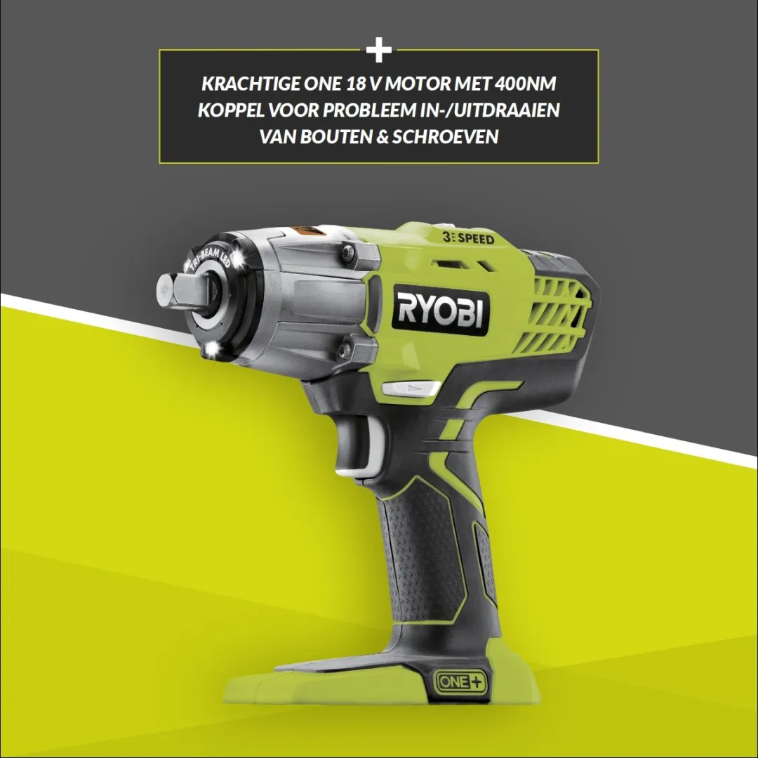 Ryobi R18IW3-0 ONE+ Slagmoersleutel Body 400Nm