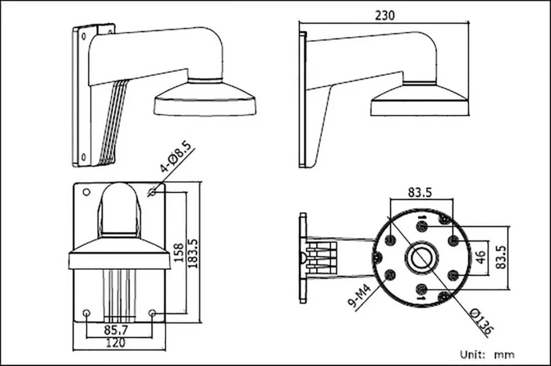 Hikvision DS-1273ZJ-135 Wandhouder - Wit