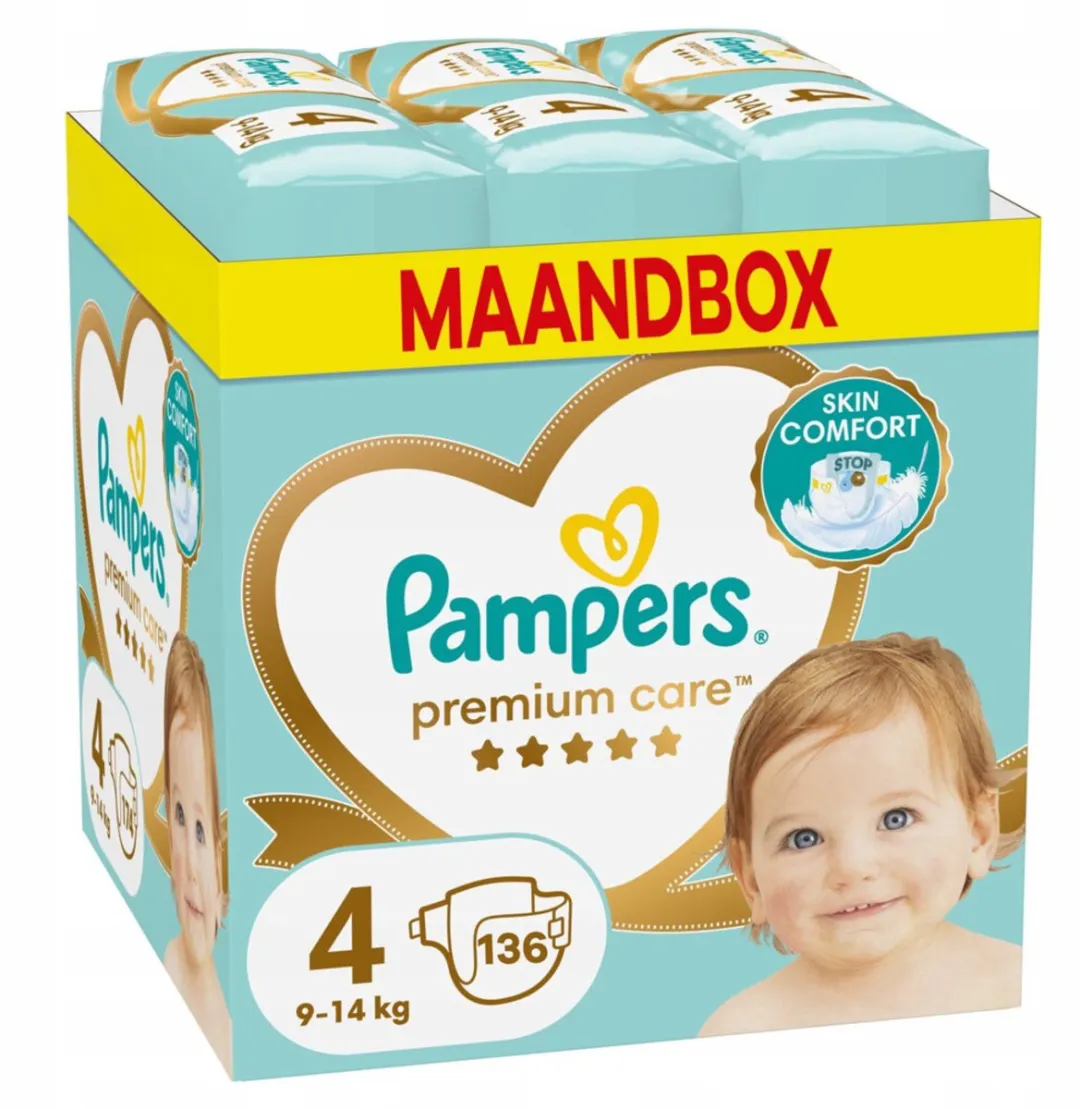 Pampers Premium Care Luiers Maat 4 136 Stuks