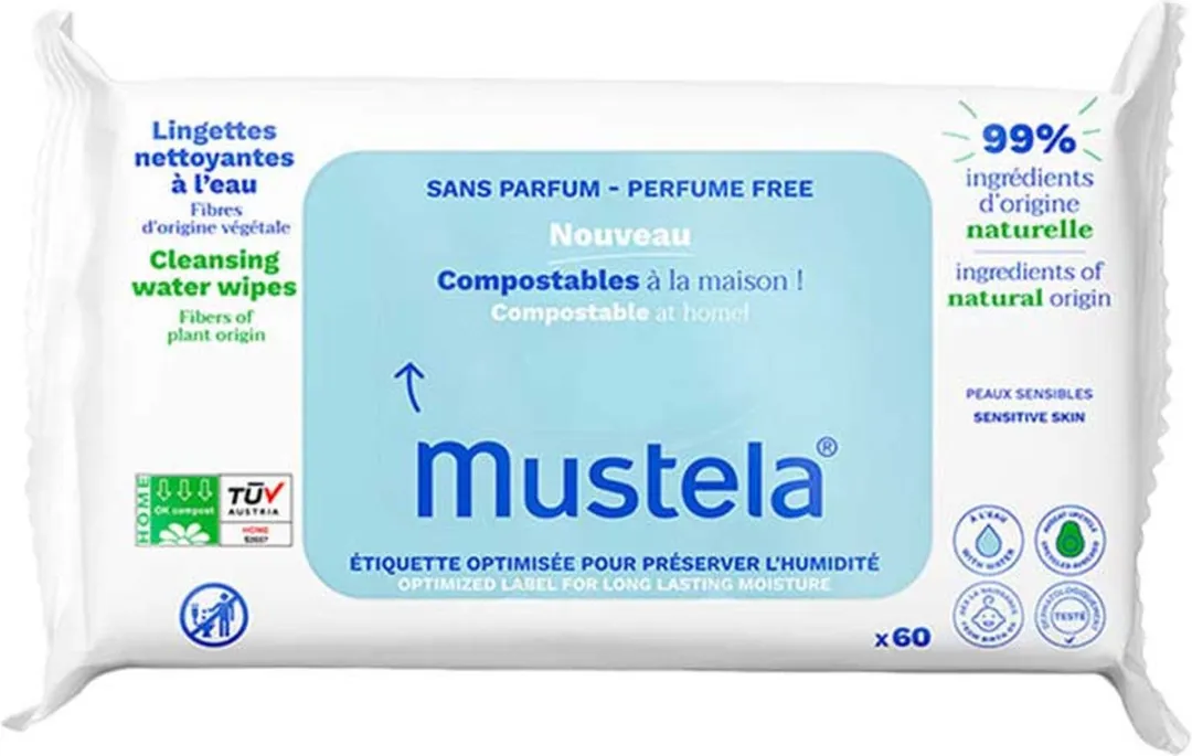 Mustela Reinigende Doekjes Water Z/parfum