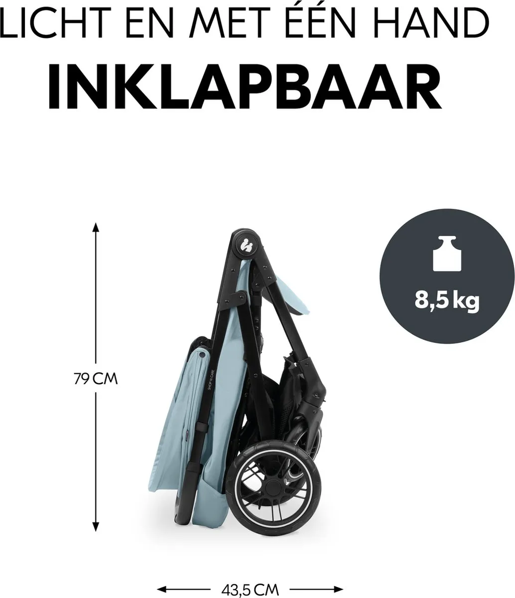 Hauck Shop N Care Buggy - Opvouwbaar - 4 Wielen - Dusty Blue