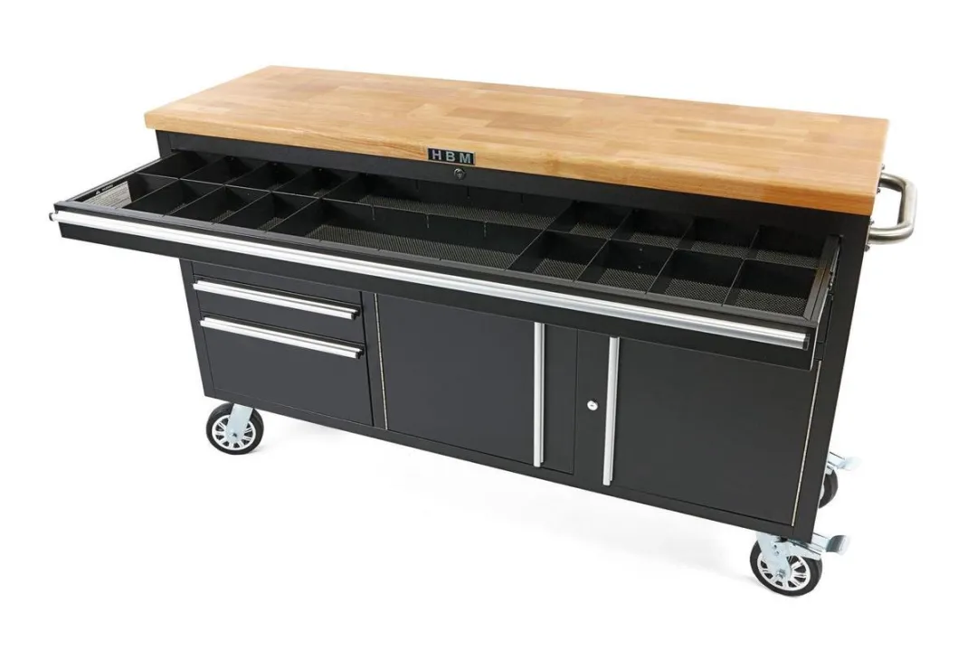 HBM 152cm Professionele Gereedschapswagen - 6 Lades - Zwart - afbeelding 6 van 6