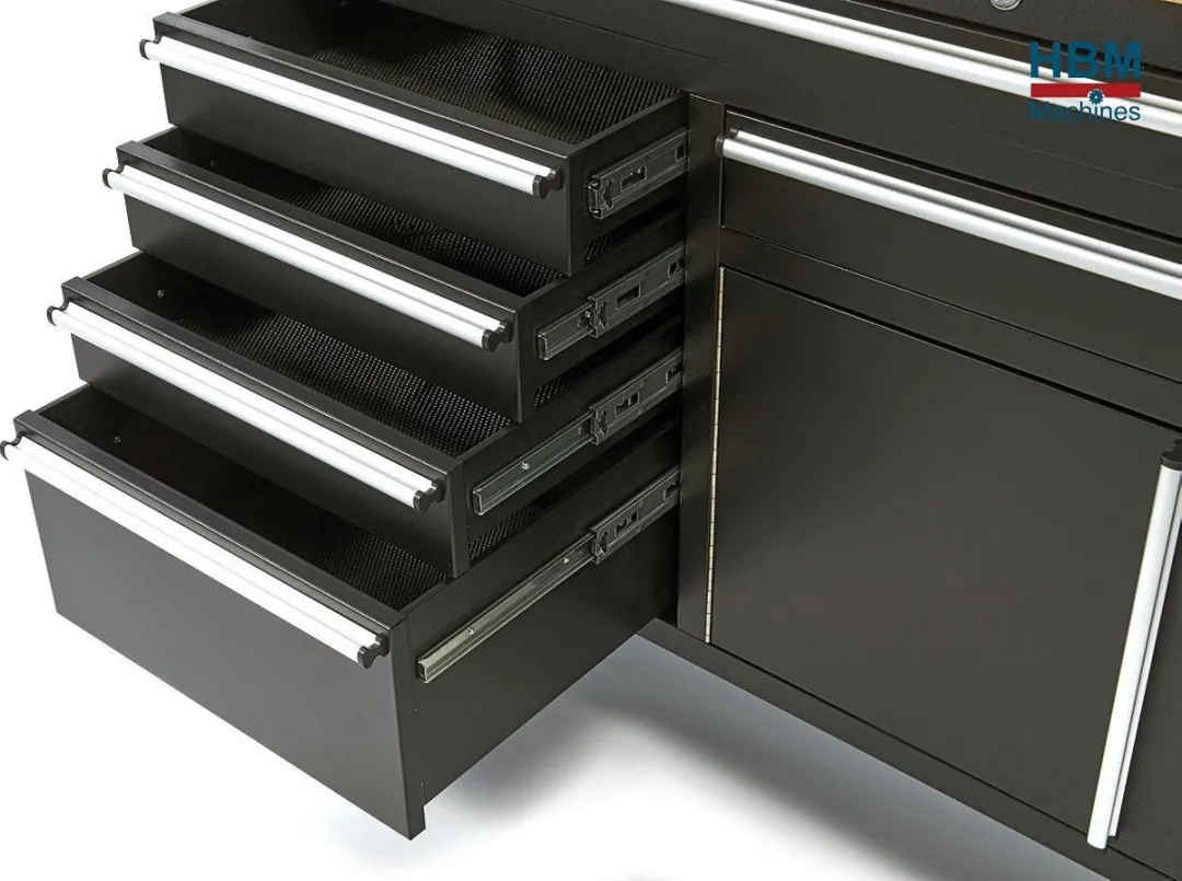 HBM 152cm Professionele Gereedschapswagen - 6 Lades - Zwart