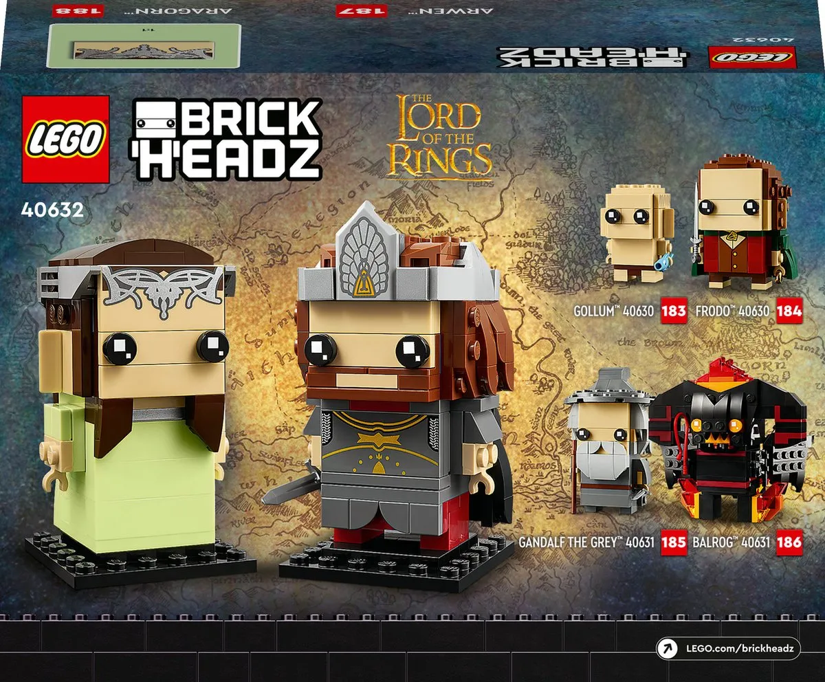 LEGO Lord of the Rings Brickheadz 40632 Aragorn & Arwen - 261 Stukken