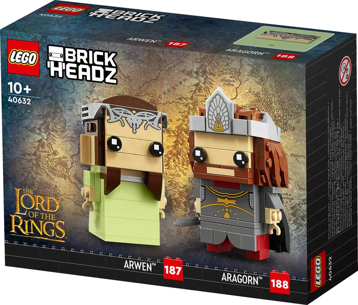 LEGO Lord of the Rings Brickheadz 40632 Aragorn & Arwen - 261 Stukken - afbeelding 6 van 6