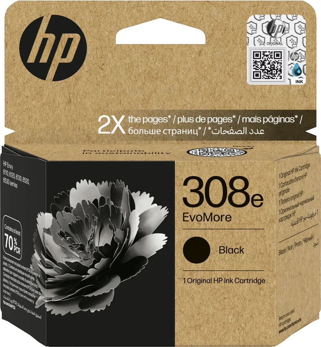 HP 308e EvoMore Inktcartridge Zwart 7FP22UE