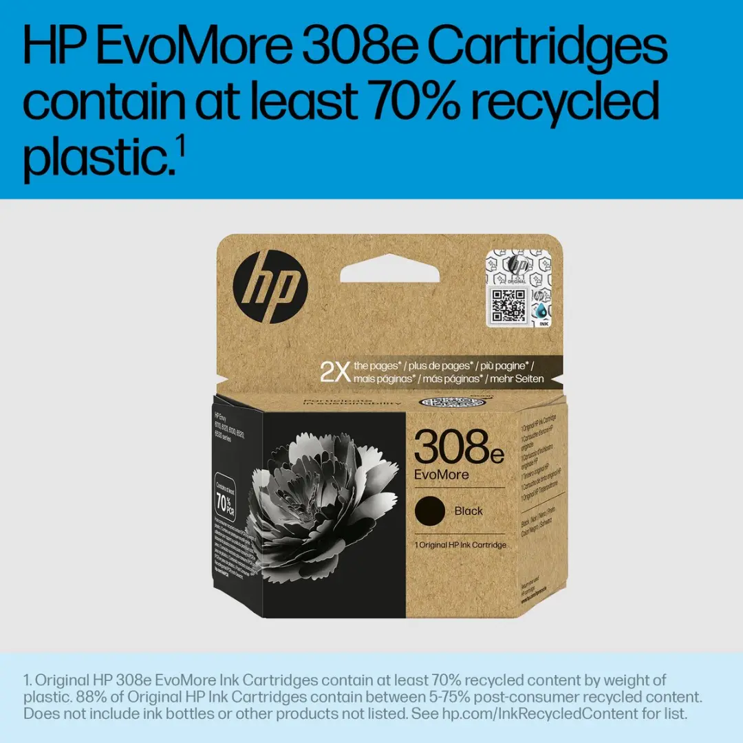 HP 308e EvoMore Inktcartridge Zwart 7FP22UE