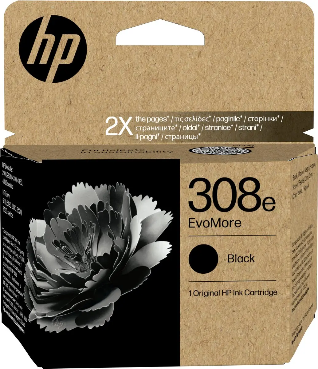 HP 308e EvoMore Inktcartridge Zwart 7FP22UE