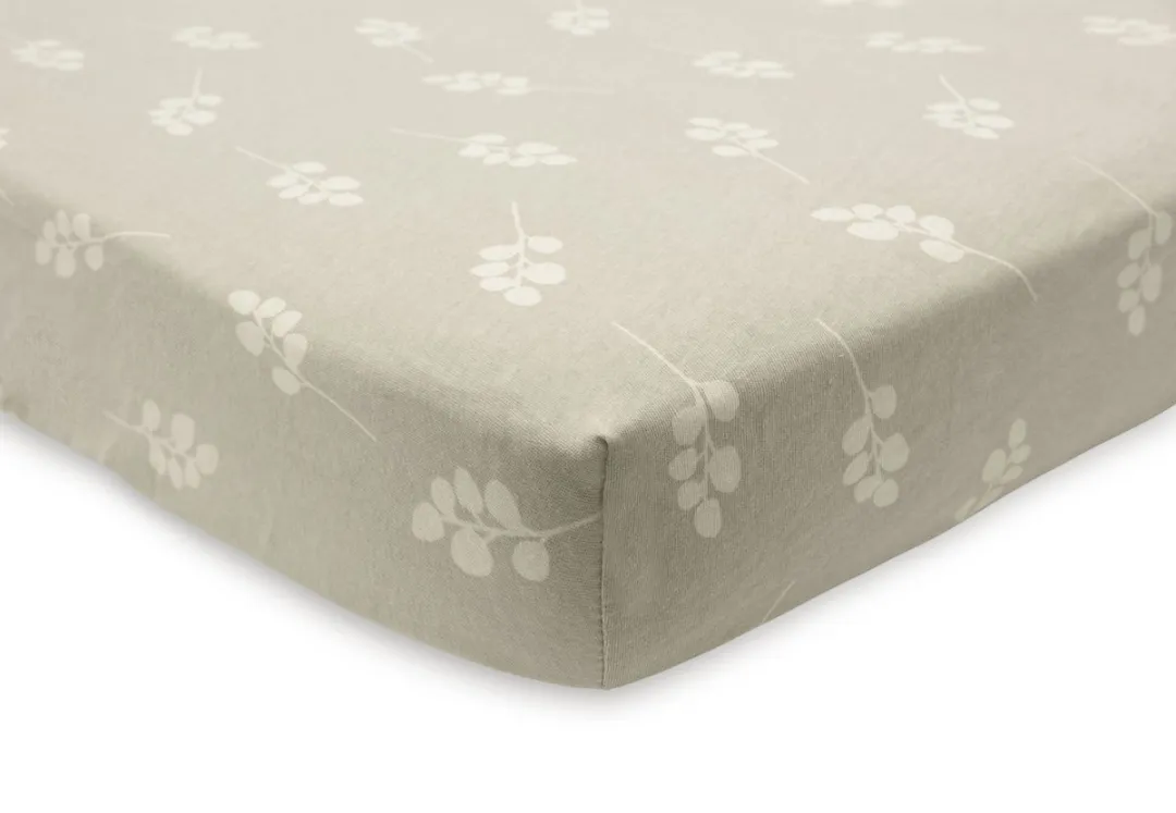 Jollein Hoeslaken Jersey Twig Olive Green 70x140cm