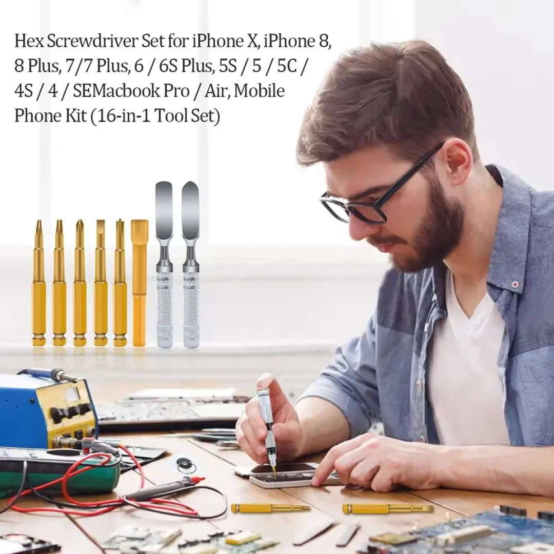 NÖRDIC ED-80616 Reparatieset Smartphone 16-delig - Zwart/staal