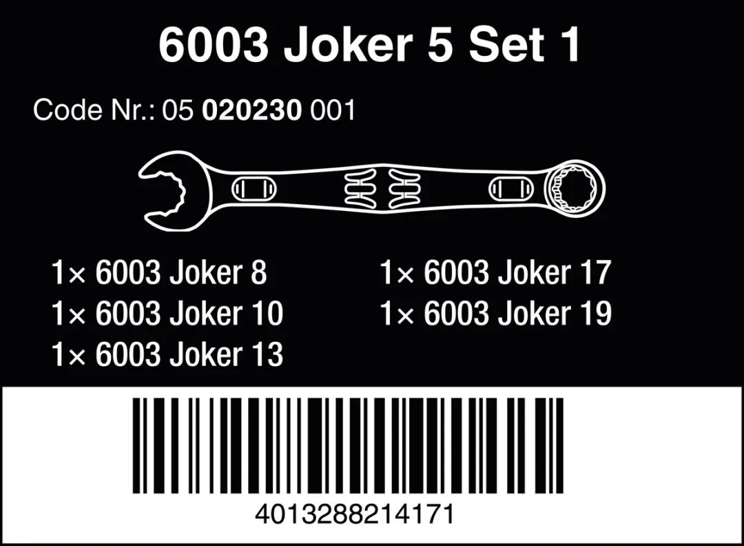 Wera 6003 Joker Ringsteeksleutelset 5-delig - 05020230001