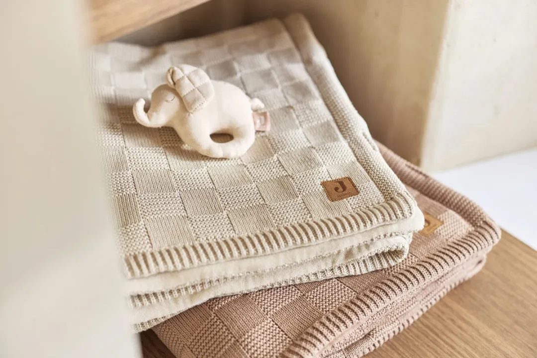 Jollein Baby Deken Ledikant 100x150cm Box Knit Warm Sand