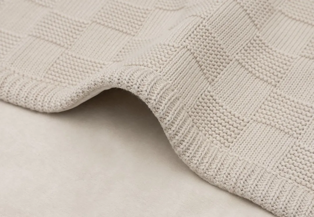 Jollein Baby Deken Ledikant 100x150cm Box Knit Warm Sand