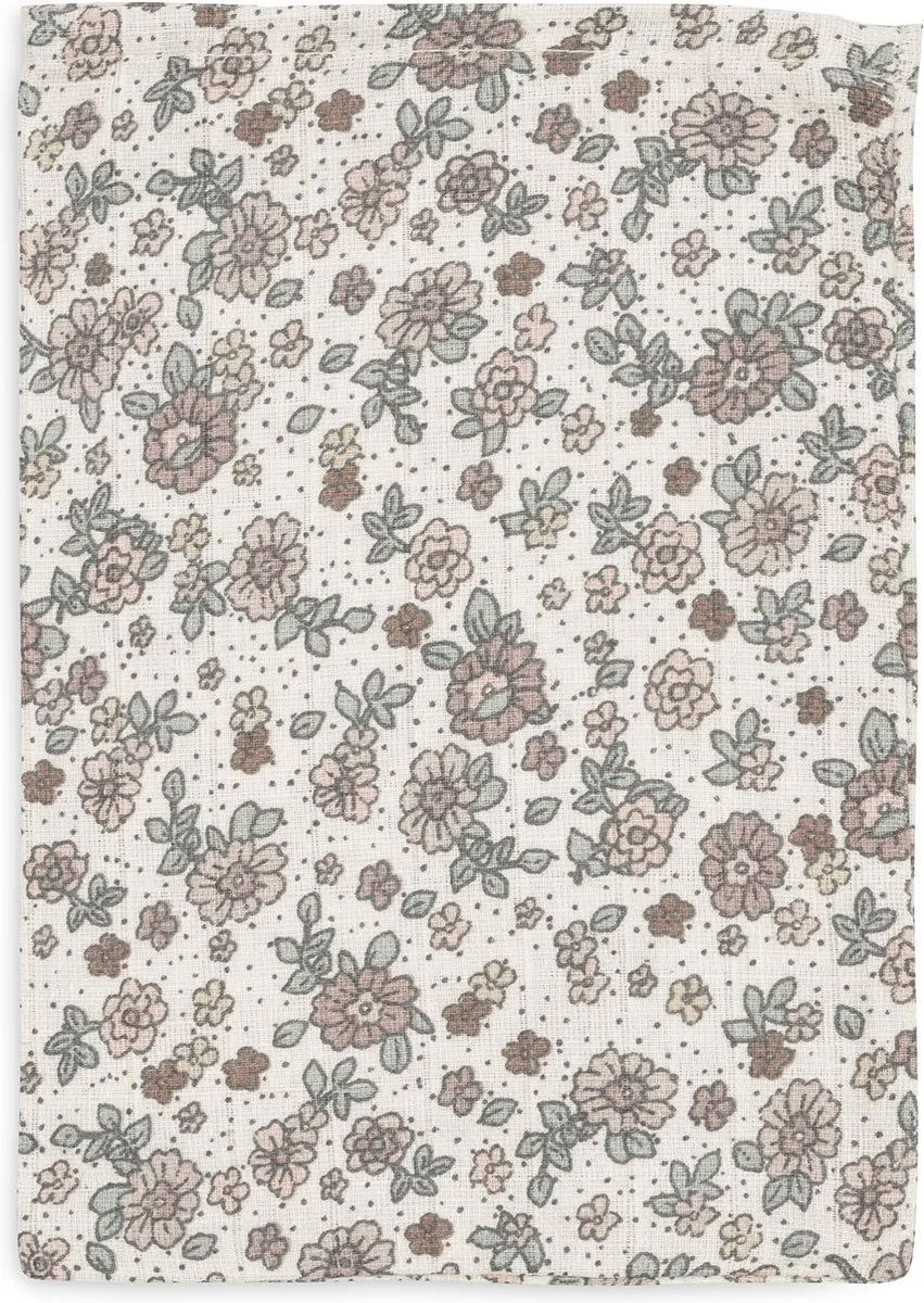 Jollein Hydrofiel Washandje Retro Flowers - 3 Stuks