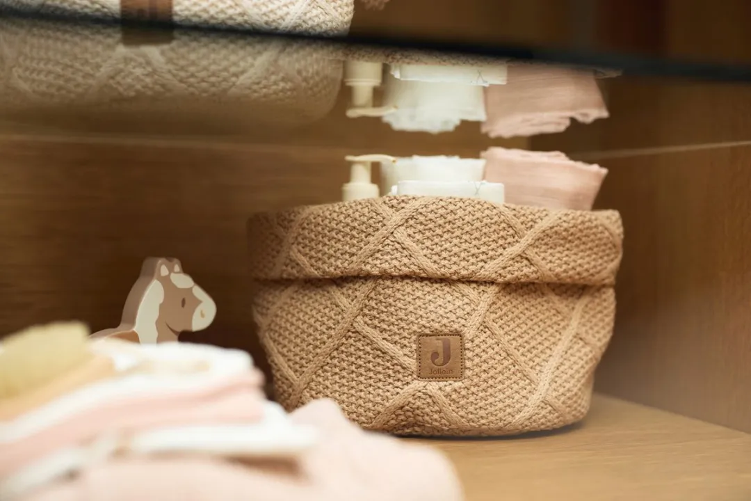 Jollein Commode Mandje Check Knit Biscuit