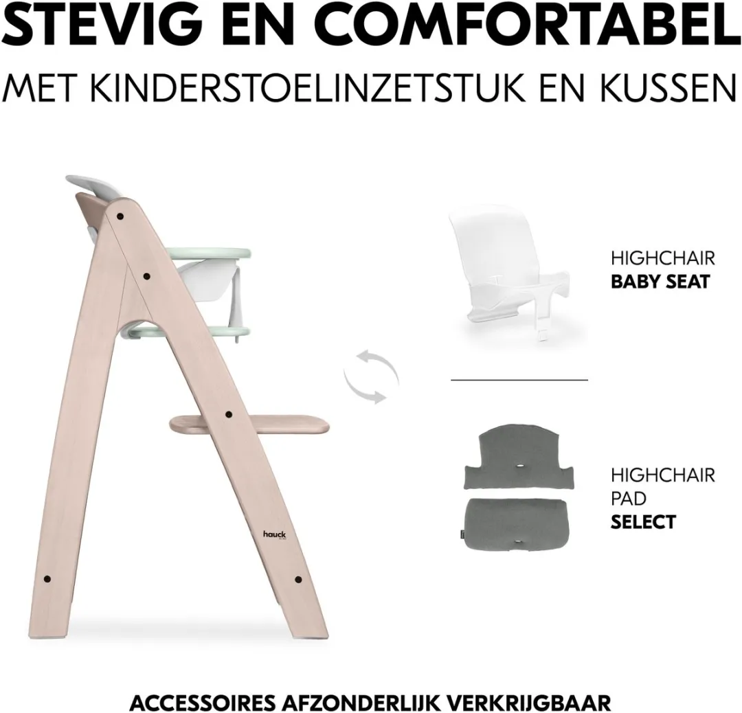 Hauck Arketa N Play Kinderstoel - FSC Beukenhout - Mint