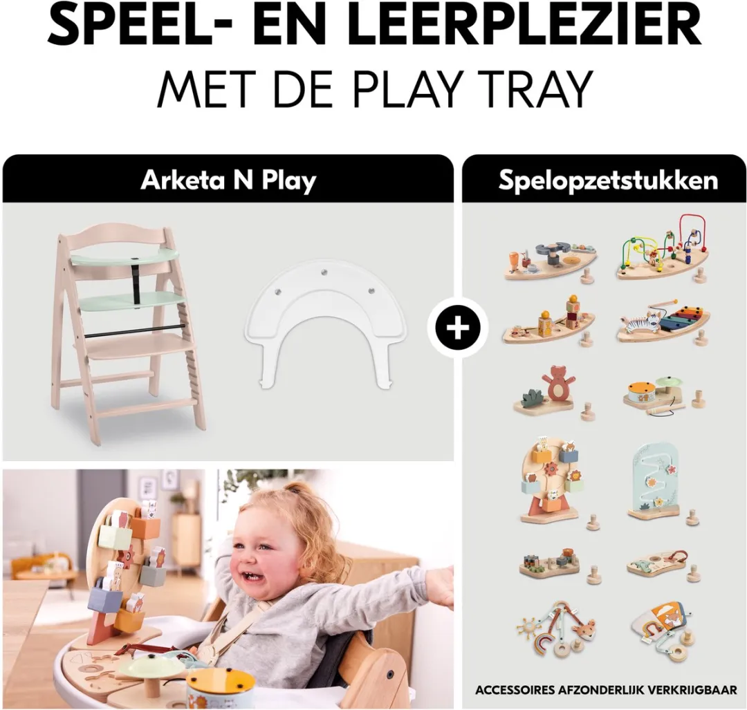 Hauck Arketa N Play Kinderstoel - FSC Beukenhout - Mint