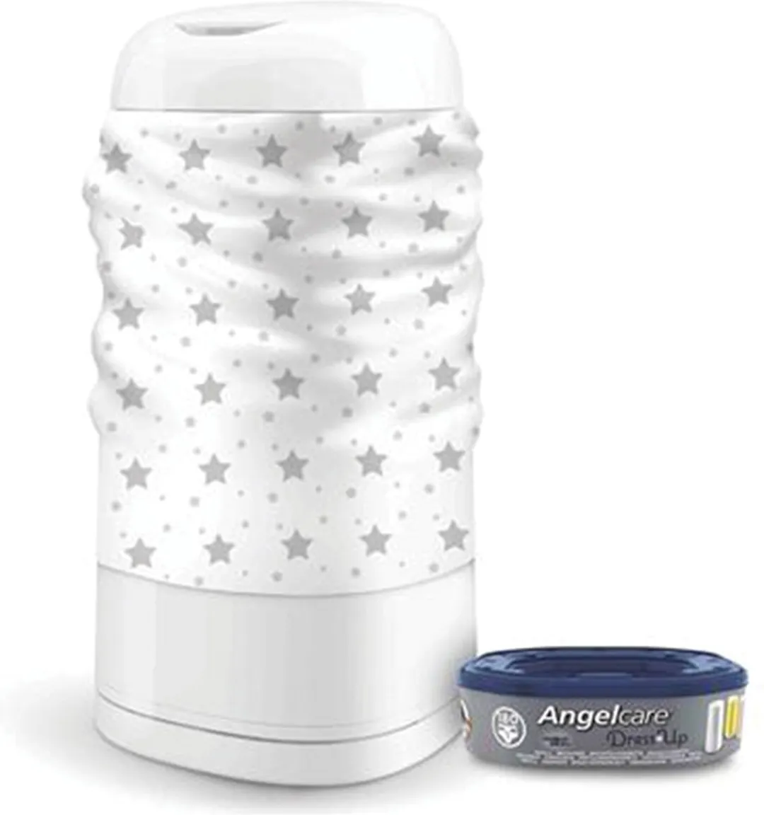 Angelcare Dress Up Grey Stars Hoes Luieremmer - Wit/Grijs