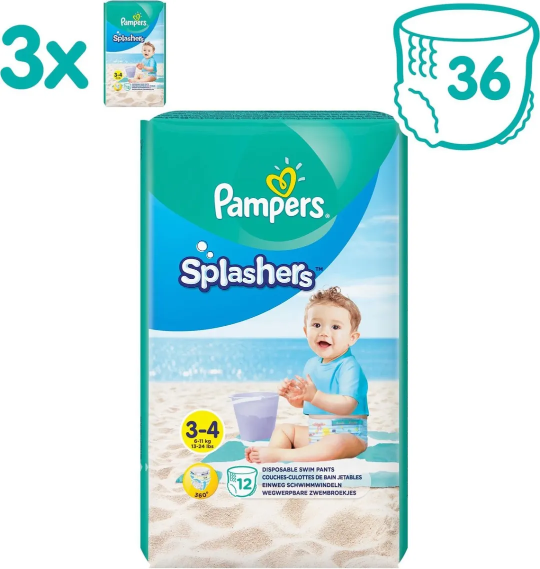 Pampers Splashers Zwemluiers Maat 3-4 36 Stuks