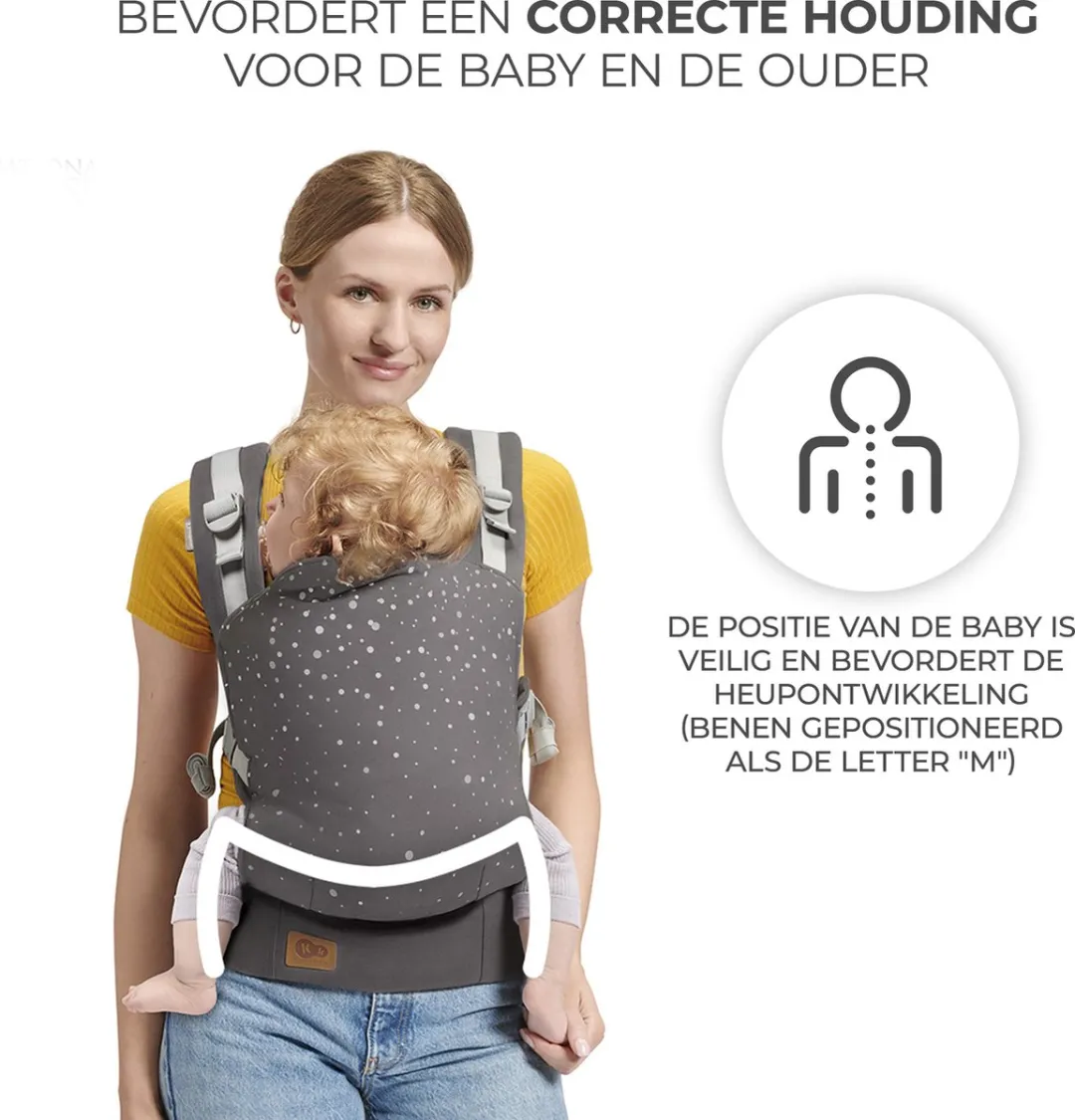 KinderKraft NINO Draagzak 3-20kg - Grijs
