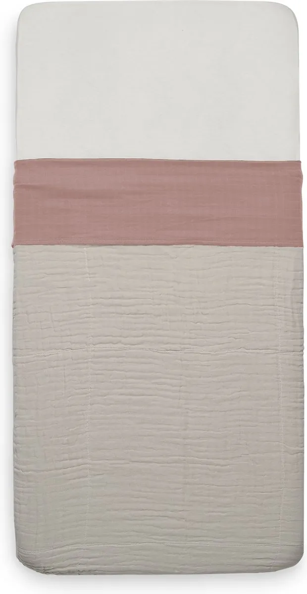 Jollein Baby Laken Wieg 75x100cm Wrinkled - Rosewood